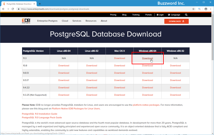 PostgreSQLをダウンロードする(8)