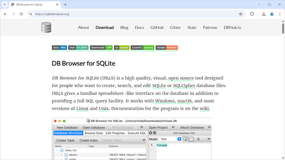 DB Browser for SQLiteのダウンロード(1)