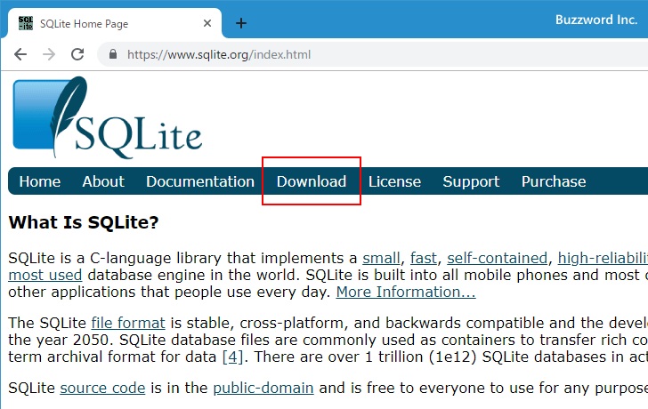 SQLiteのダウンロード(2)