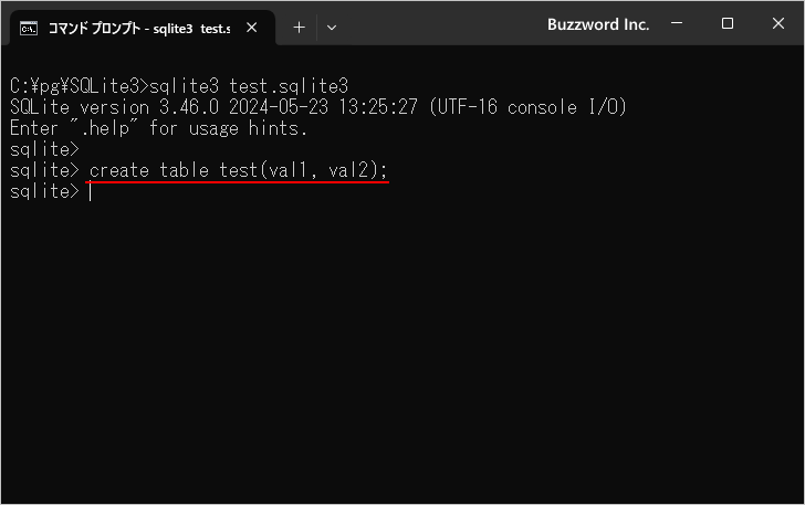 カラムにデータ型を指定しなかった場合(1)